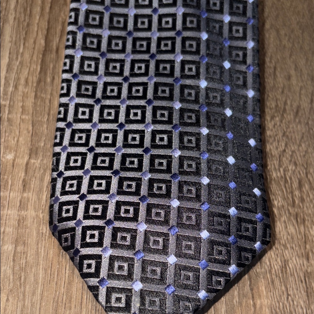 Robert Talbott Tie - Best of Class - Black and Blue Geometric Tie